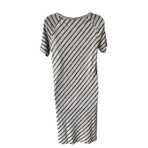 Philosophy Sweater Dress Size Small Relaxed Fit Stretchy Black Gray Stripe Cozy - Picture 5 of 10